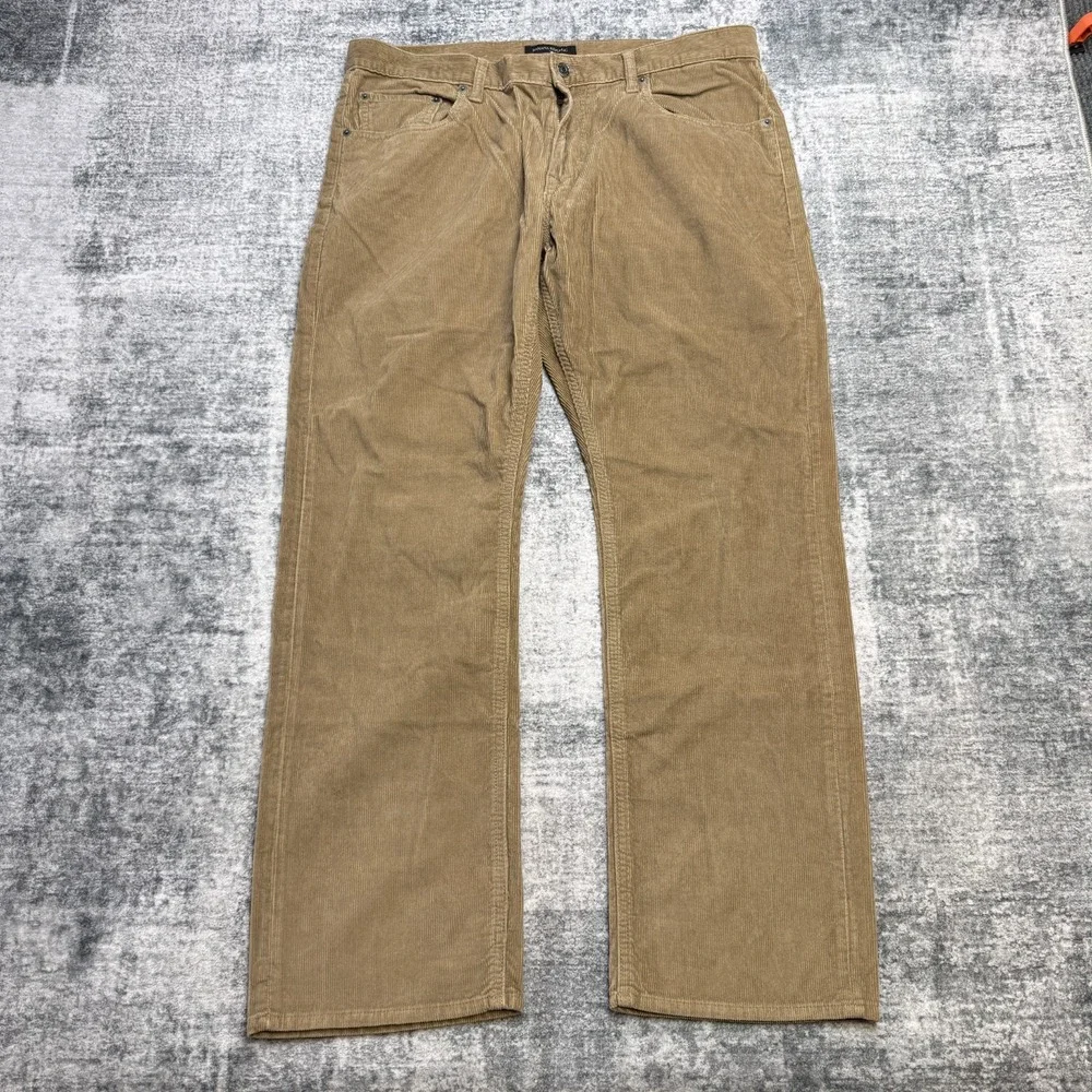 Banana Republic Corduroy Pants Men 36x30 Brown Pinwale Vintage Straight 5 Pocket